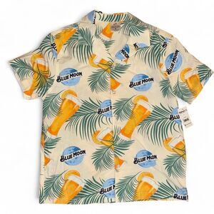 Blue Moon Official Licensed Hawaiian Tropical Button Up Shirt - Medium NWT